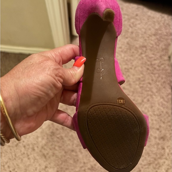 Jessica Simpson Vibrant Pink Strappy Heels - Picture 6 of 6